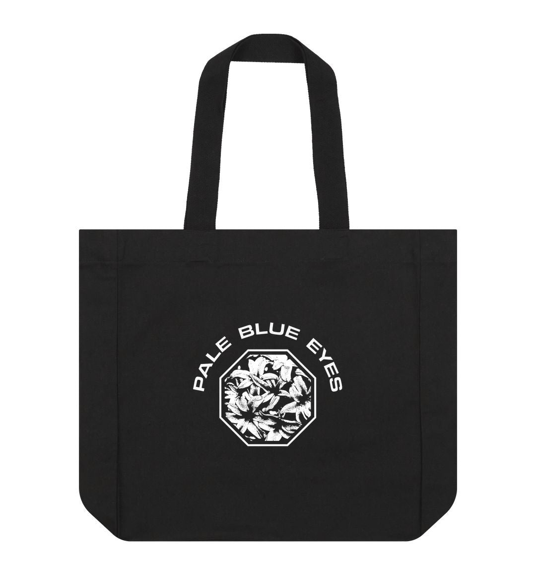 Black Pale Blue Eyes - 2024 Black Shopper Bag, White Logo