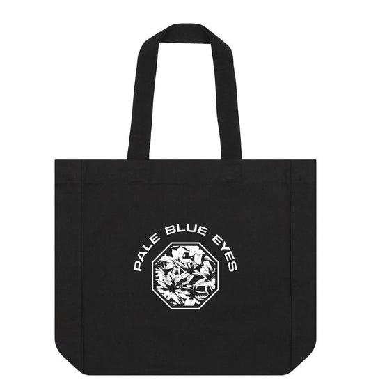 Black Pale Blue Eyes - 2024 Black Shopper Bag, White Logo